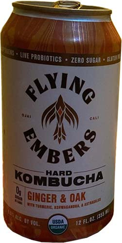 Flying Embers Hard Kombucha Ginger 4Pk
