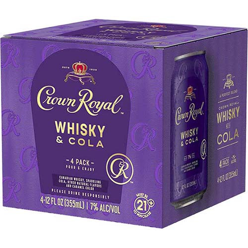 CROWN ROYAL WHISKY & COLA 4PK CANS