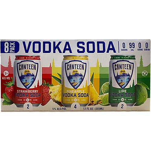 VODKA SODA VARIIETY -WATERMELON, BLACH CHERRY ,LIME 8 PK C