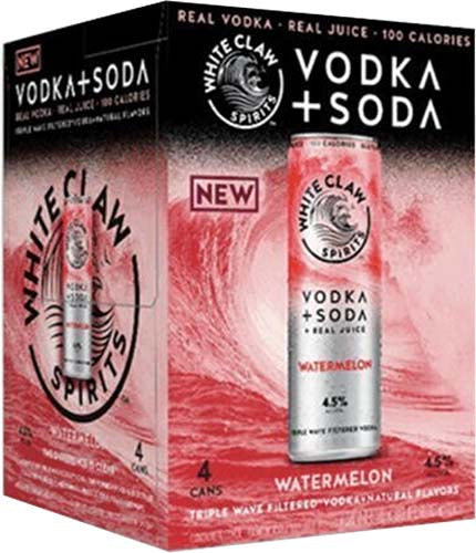 WHITE CLAW WATERMELON VODKA SODA 4PK