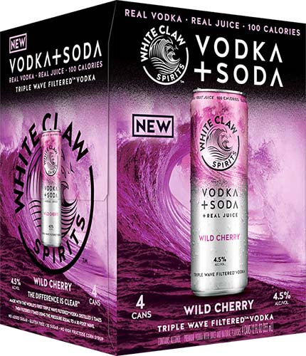 WHITE CLAW WILDCHERRY VODKA SODA 4PK
