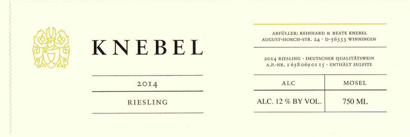 Knebel Mosel Riesling, Liquor Cave