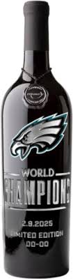 Philly Eagles Champions Etched Cabernet Sauvignon