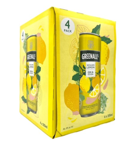 GREENALL’S GIN SODA SICILIAN LEMON 4PK