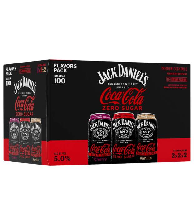 Jack Daniels Coca Cola Zero sugar Variety 6Pk Cans