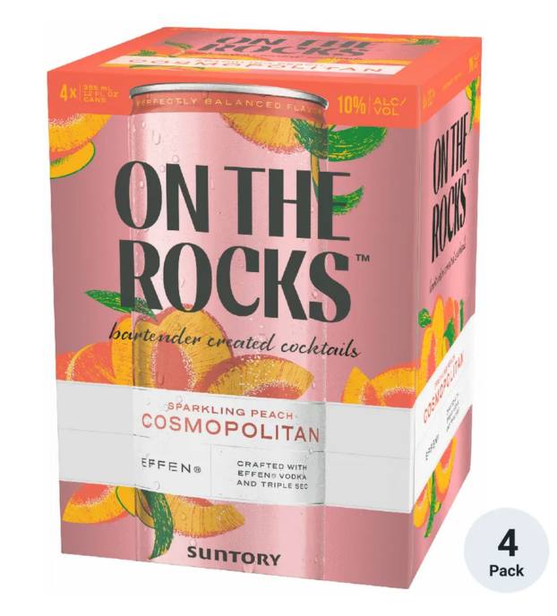 On The Rocks Sparkling Peach Cosmopolitan 4Pk