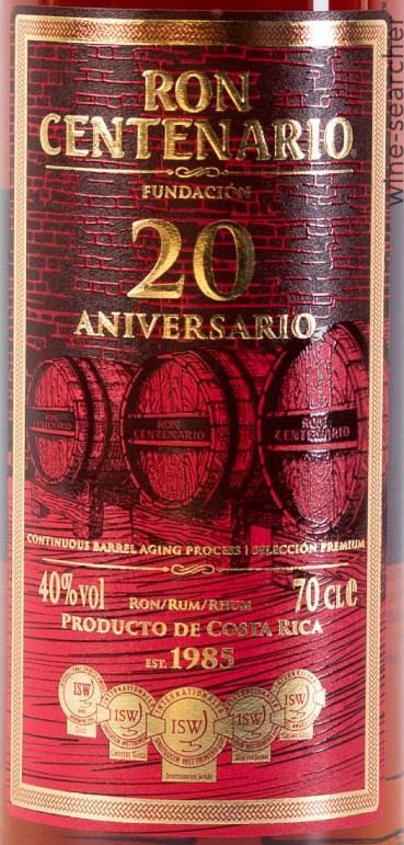 Ron Centenario XX Anos (20 Year) Fundacion Rum
