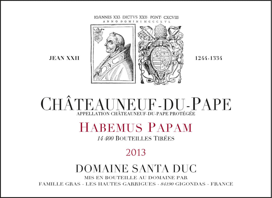 Domaine Santa Duc Châteauneuf-du-Pape Habemus Papam, Liquor Cave