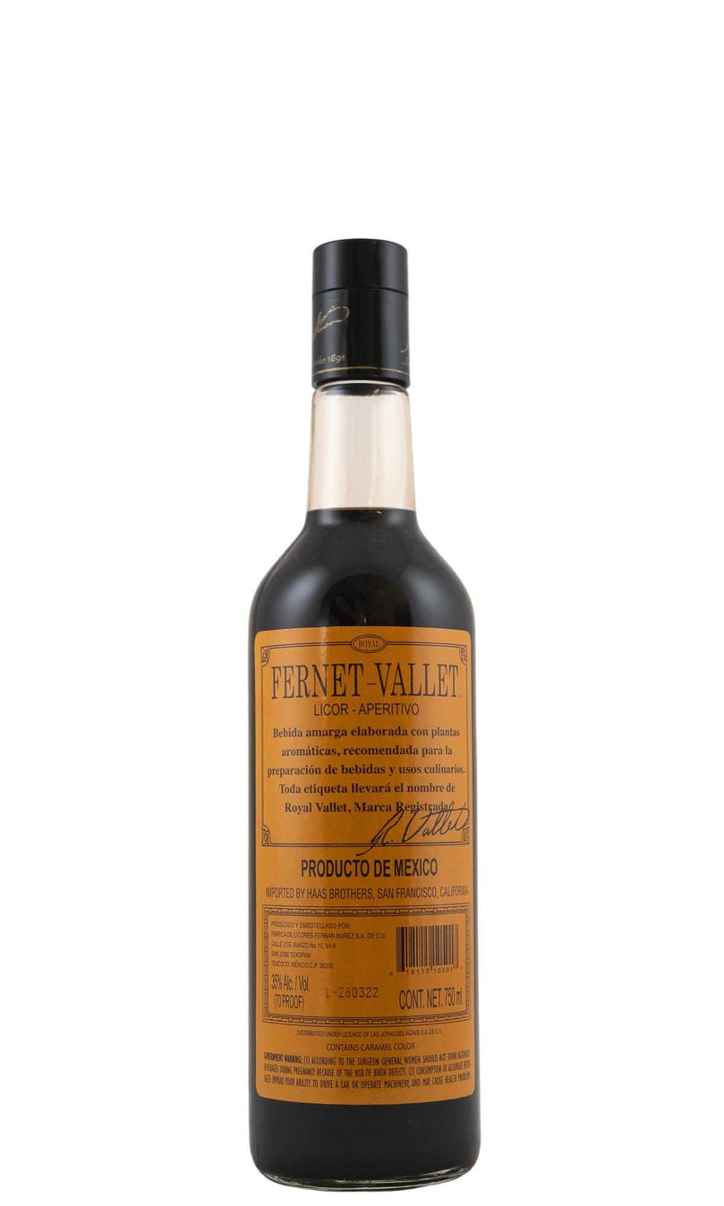 Royal Vallet Fernet-Vallet Aperitivo Liqueur, Liquor Cave