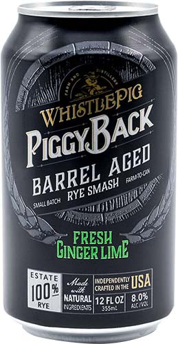 WHISTLEPIG PIGGYBACK BARRELL AGED GINGER LIME 4 PACK