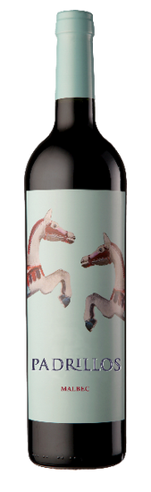 A bottle of Ernesto Catena Padrillo Malbec 2024 wine with a label depicting stylized birds.